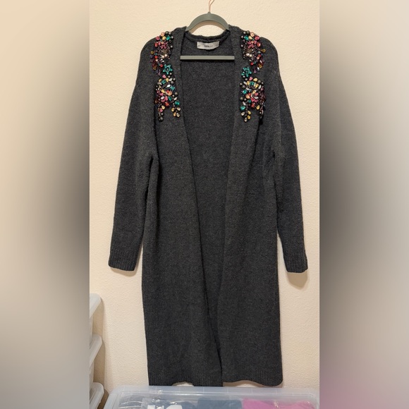 Zara Embelished Limited Edition floor length Cardigan Sweater, Oversized sz S - Picture 6 of 15